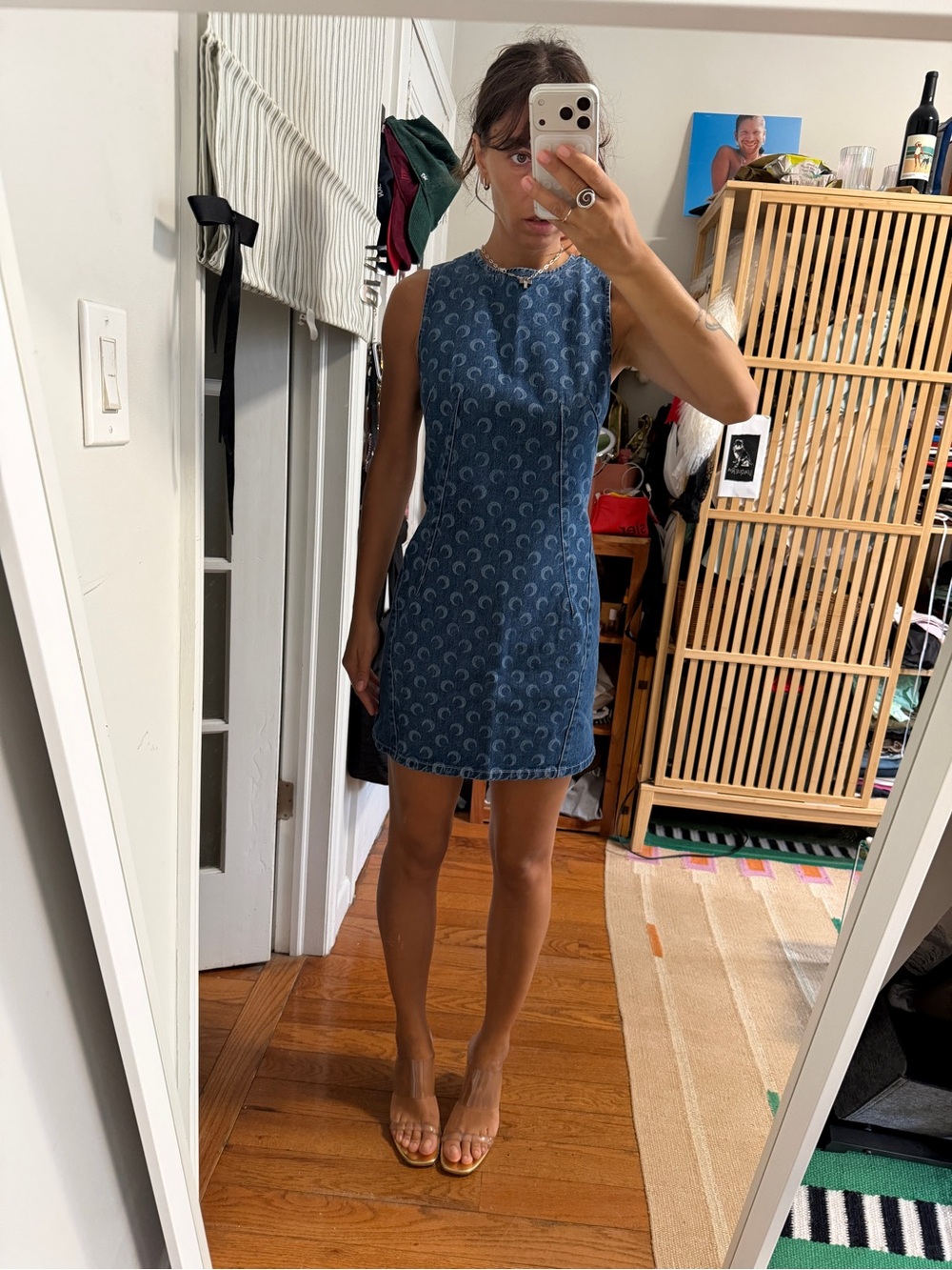 Authentic Marine Serre Denim Mini Dress, Size - S
